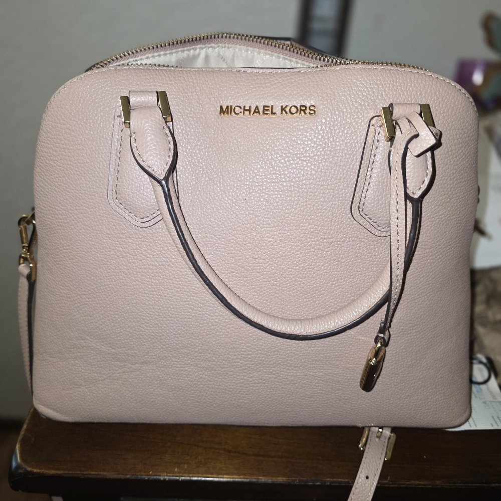 Michael Kors Pink Satchel with Gold Hardware